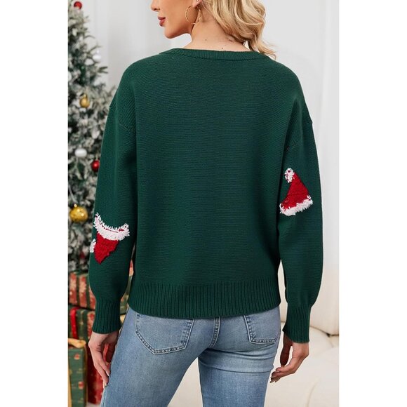 Womens Chunky Ugly Christmas Sweater Oversized Batwing Crewneck Warm Festive - Picture 2 of 6